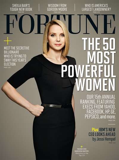 marissa mayer sulla copertina di fortune che incorona le 50 donne più potenti del mondo