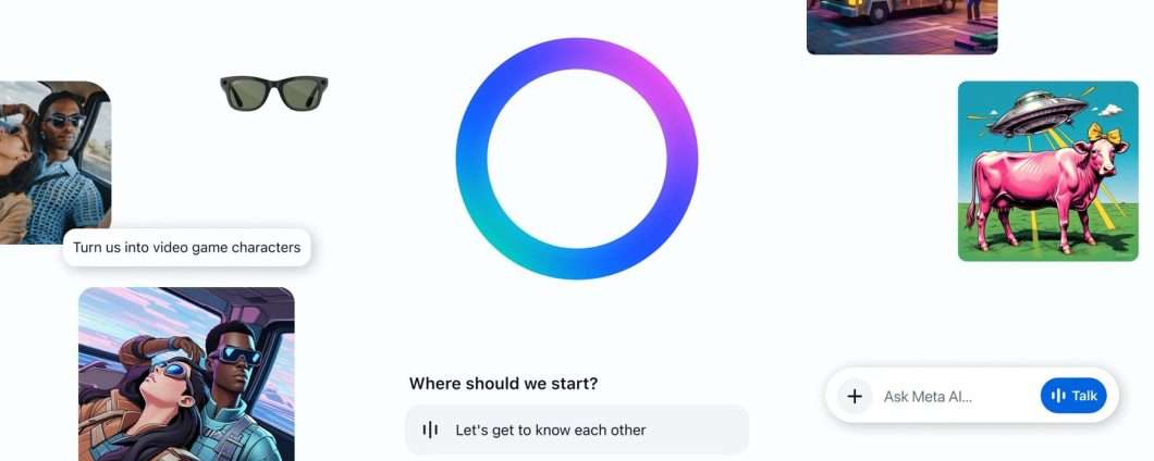 Meta AI disponibile tramite app con funzioni social