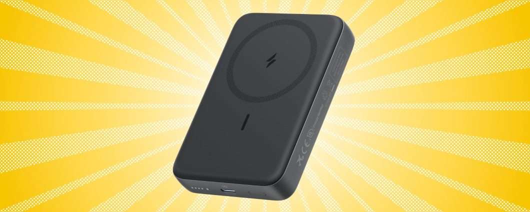 Power bank magnetico 10.000mAh con ricarica rapida: offerta A TEMPO su Amazon (-30%)
