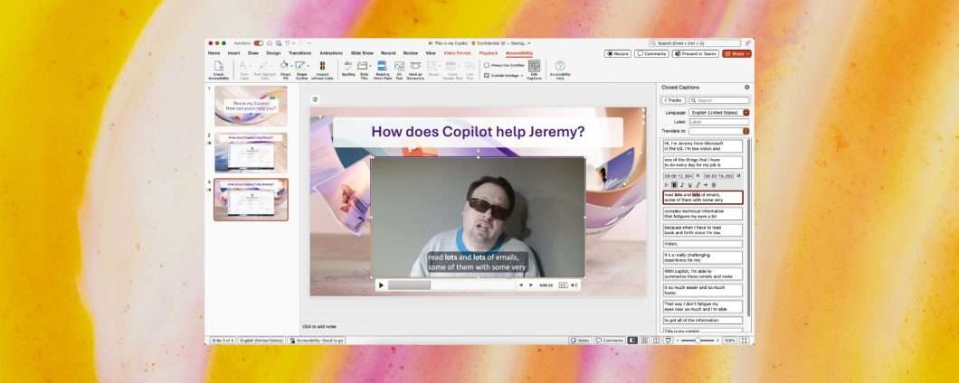 PowerPoint su Mac genera sottotitoli con il riconoscimento vocale