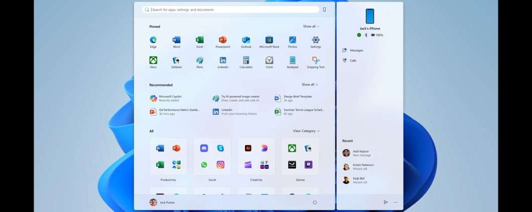Windows 11 24H2: arriva il nuovo menu Start