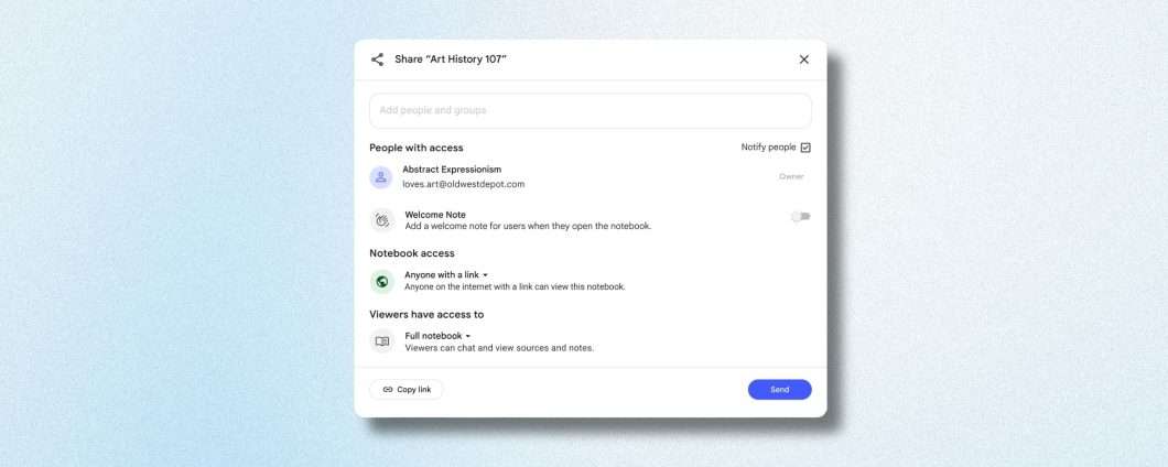 NotebookLM di Google: si condivide con un link, come funziona