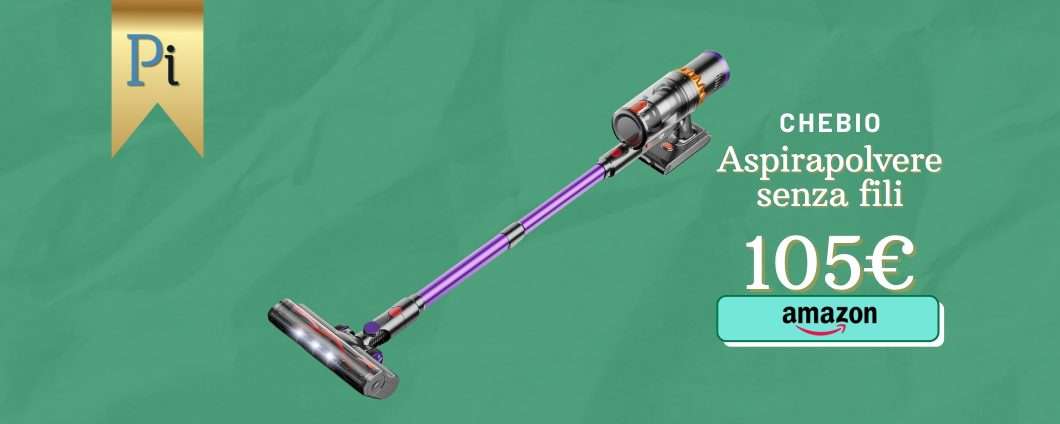 Batteria 70min e potenza 550W per questo aspirapolvere senza fili a 105€