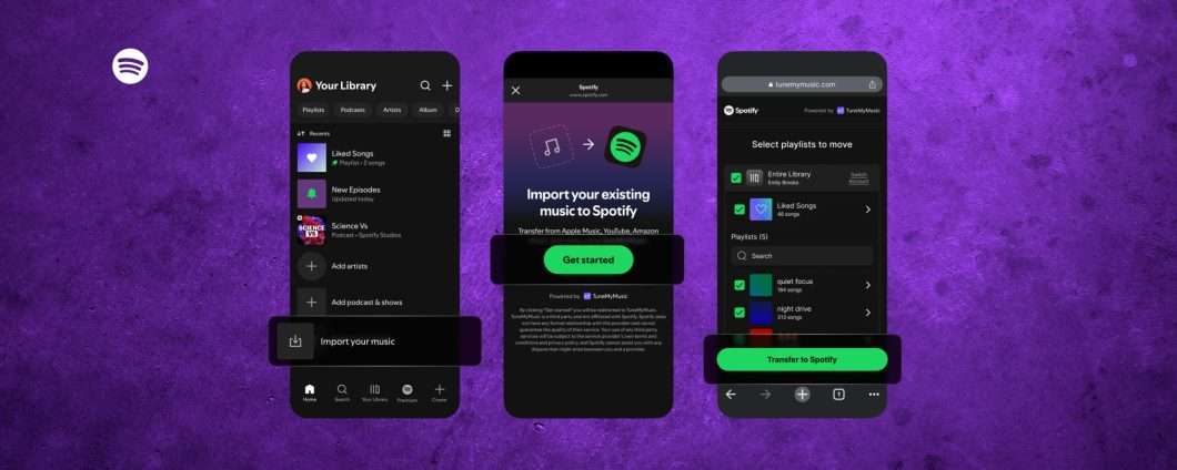 Spotify integra TuneMyMusic per importare playlist da altri servizi