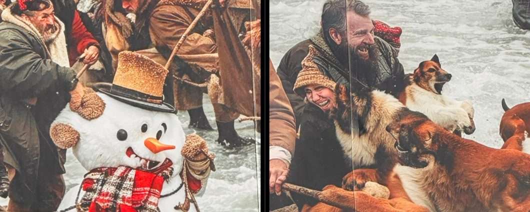 Murale natalizio AI diventa un incubo lovecraftiano a Londra