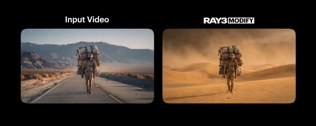 Luma Ray3 Modify: genera video da fotogramma iniziale e finale