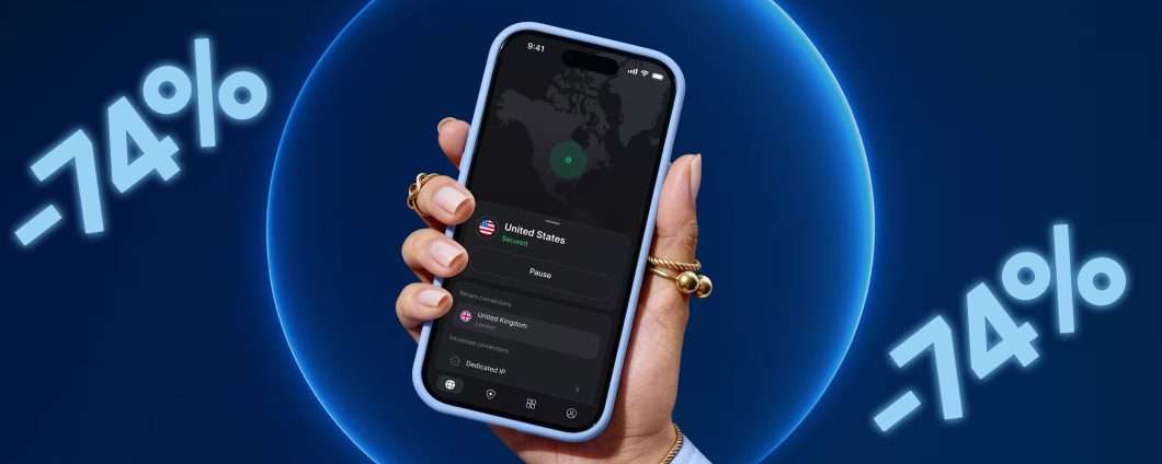 Hai il 74% di sconto sull'abbonamento Plus di NordVPN