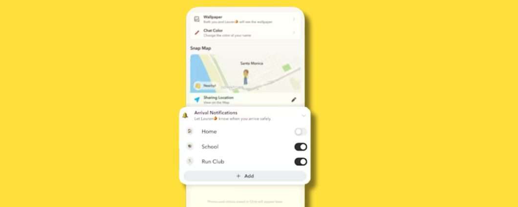 Snapchat avvisa amici e familiari quando si arriva a destinazione