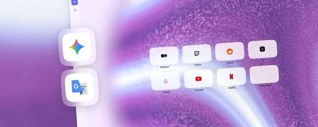 Opera One integra Gemini e Google Traduttore nella barra laterale