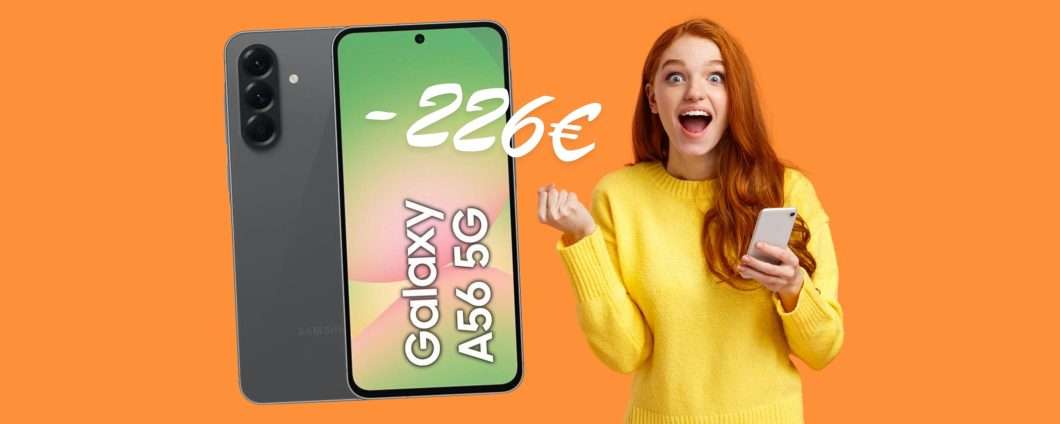 Samsung Galaxy A56 da 256GB è il migliore mid range e ora è in sconto di 226€