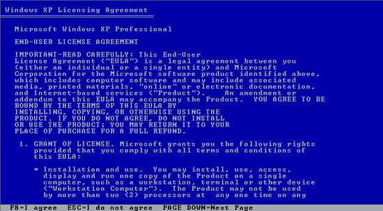 EULA di Win XP