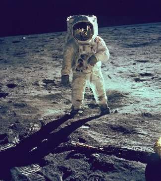 Buzz Aldrin sulla Luna durante la missione Apollo 11