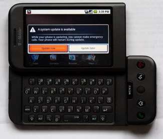 Google sistema Android La schermata di Android che propone l'aggiornamento