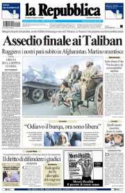 Prima pagina de laRepubblica