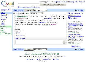 Screenshot di Gmail