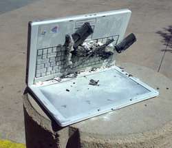 Il portatile andato a fuoco