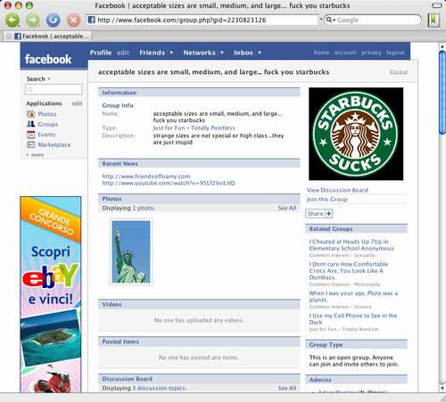 starbucks sucks su facebook