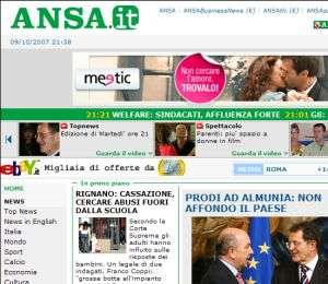 Il sito dell'ANSA