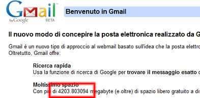 Gmail sempre più capiente