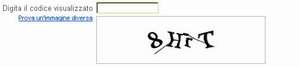 Il captcha di Yahoo