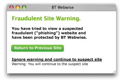 avvertimento anti-phishing