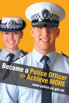 Reclutamento tramite banner per la South Australia Police