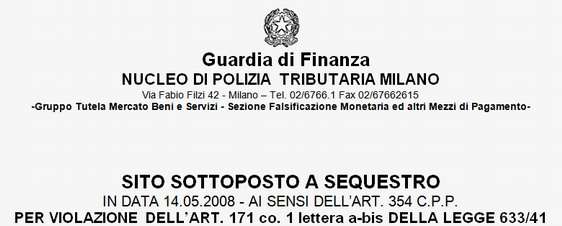 l'avviso della Guardia di Finanza