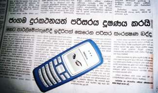un cellulare in Sri Lanka