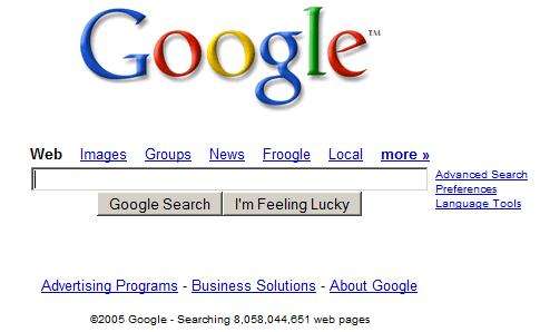 Google nel 2005