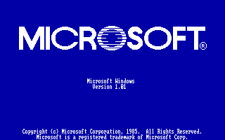 La splash screen di Windows 1.01
