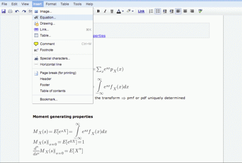 Google Docs - Equation Editor Google Docs - Equation Editor