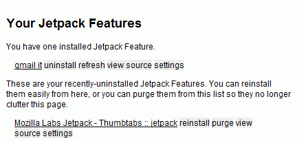 Mozilla Jetpack - about:config