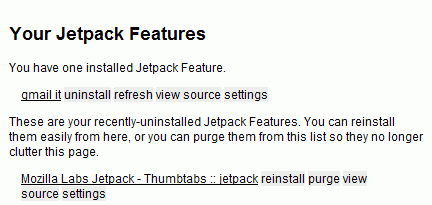 Mozilla Jetpack - about:config Mozilla Jetpack - about:config