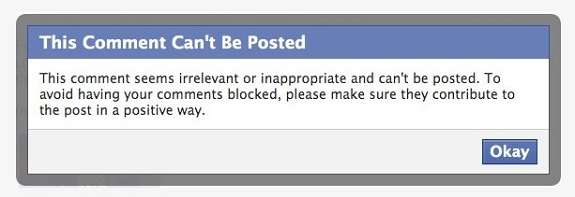 messaggio censorio facebook