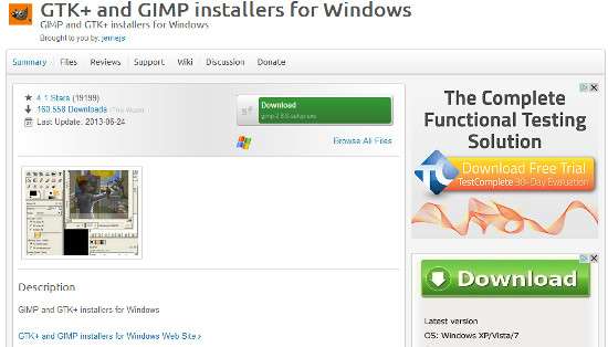 GIMP su Sourceforge