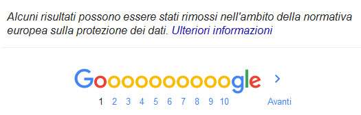 Google e diritto all'oblio