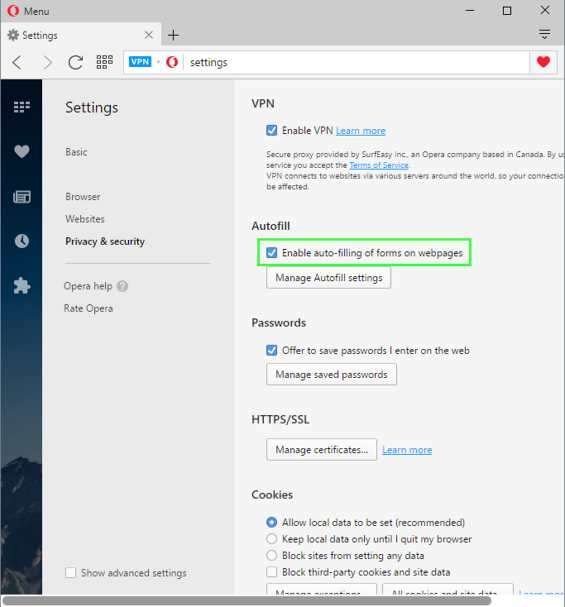 Browers: la funzione di autocompletamento del profilo potrebbe veicolare un attacco phishing Opera