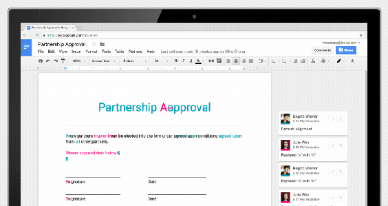 Google Docs, collaborazione on-the-go Descrizione immagine