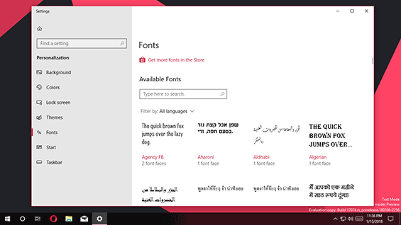 Windows 10, novità per font e OneDrive Font e OneDrive