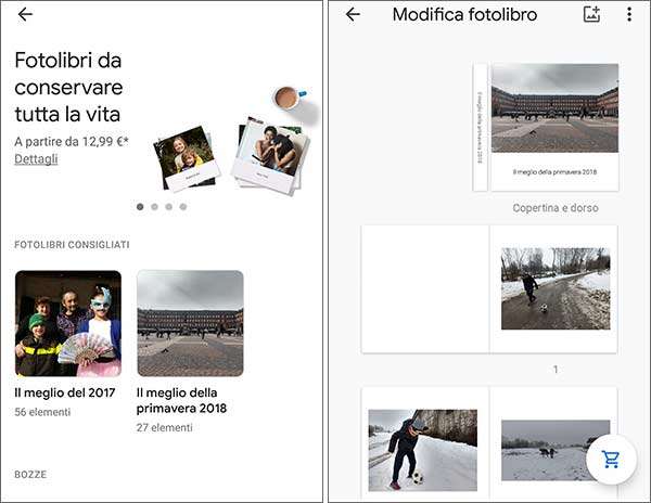La creazione guidata dei Fotolibri sulla piattaforma Google Foto