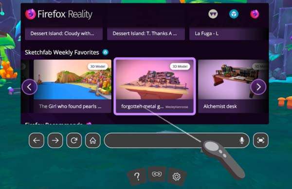 Il browser Firefox Reality