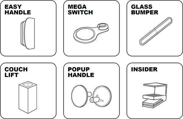 Alcuni degli accessori ThisAbles studiati da IKEA