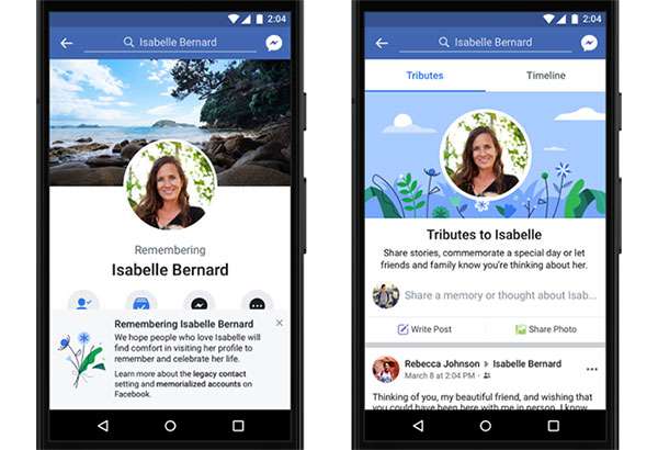 Un tributo alle persone scomparse, su Facebook