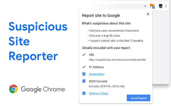 Suspicious Site Reporter per Google Chrome