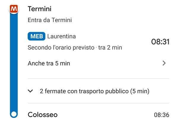 Google Maps: la metro di Roma