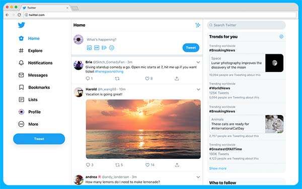 Il restyling di Twitter per l'interfaccia desktop del social network