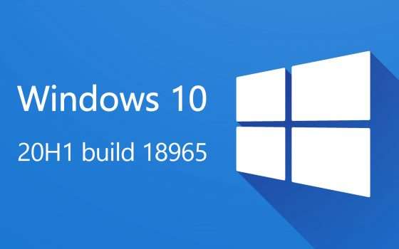 Windows 10 20H1, build 18965: app e reboot