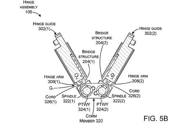 Un'immagine dal brevetto di Microsoft per il dispositivo Surface pieghevole