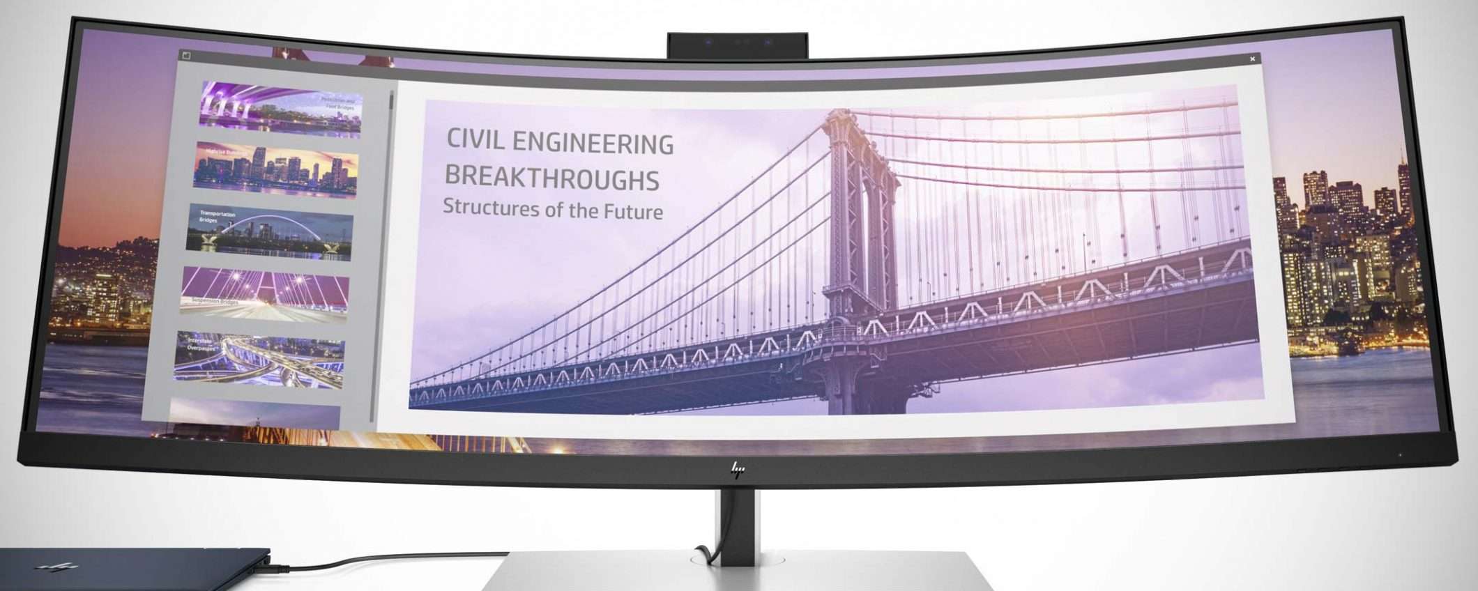 HP S430c Curved Ultrawide Monitor, schermo 2-in-1