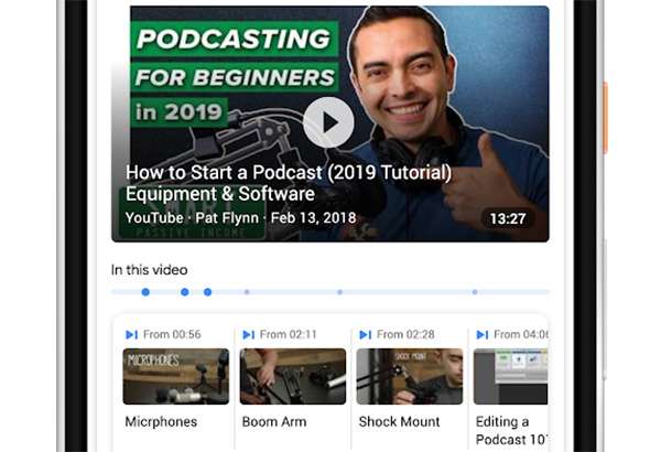 La ricerca dei passaggi interni a un video grazie alla tecnologia di Google